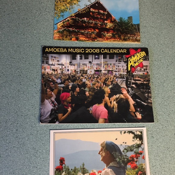 VINTAGE POSTCARDS 2 OF  VON TRAPP FAMILY LODGE STOWE AMOEBA MUSIC CALENDAR 2008 - Picture 1 of 6